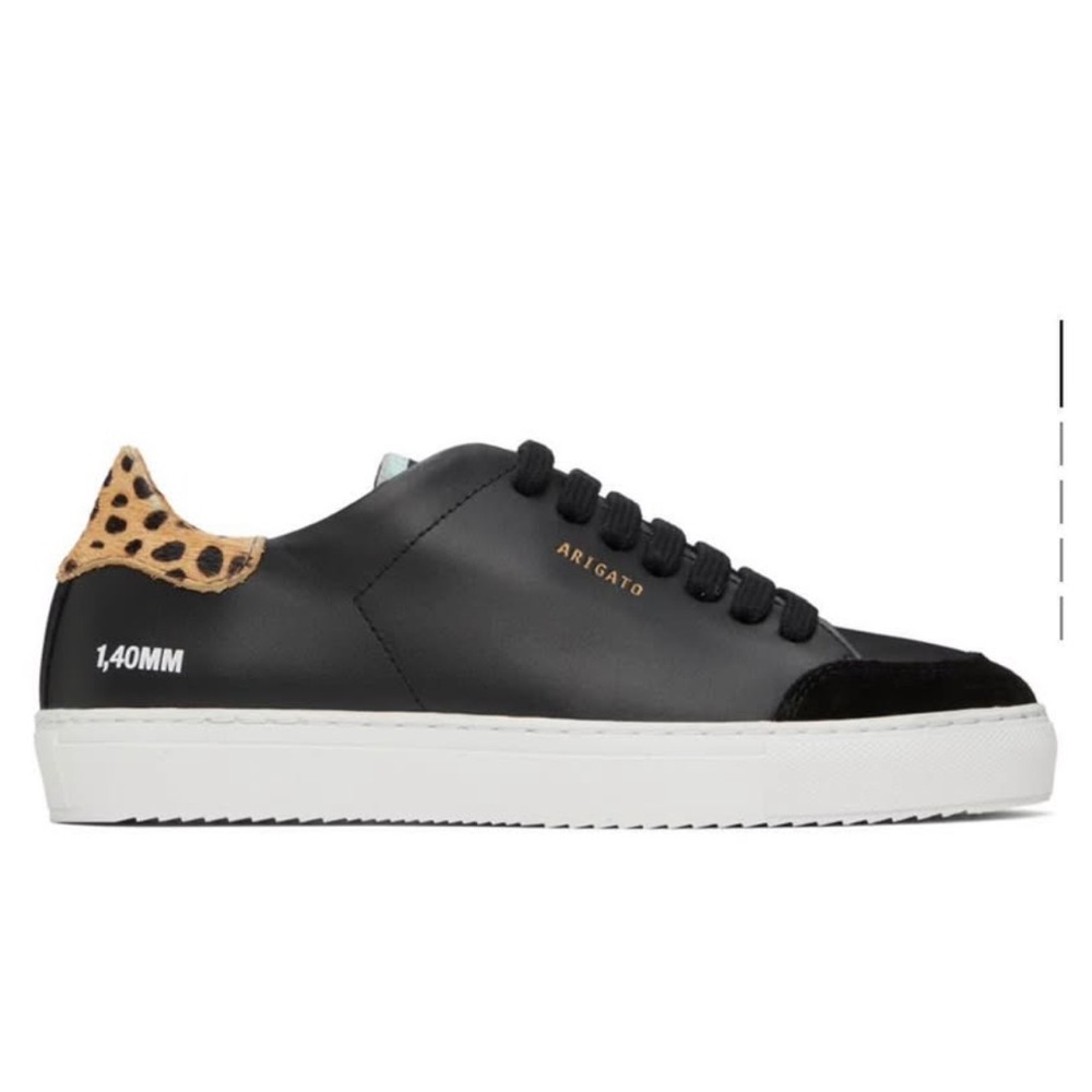 Axel Arigato Black and Leopard Accent Sneakers